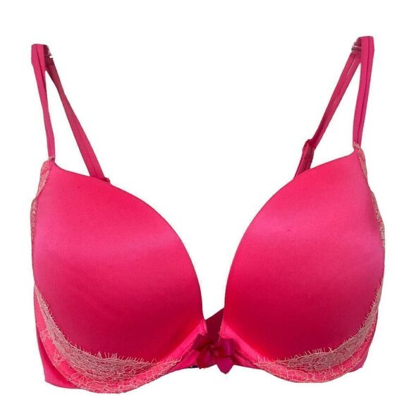 Victorias Secret Very Sexy Push Up Bra Pink Convertible 32DD Underwired Lace Bra - Picture 1 of 9